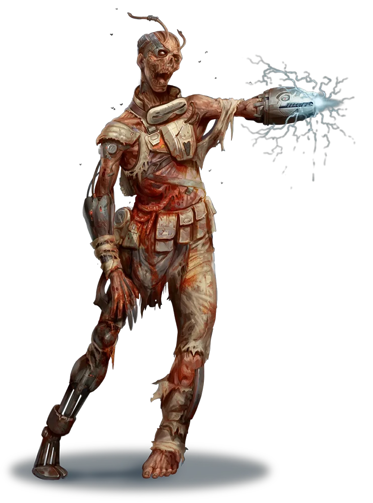 Image of a cybernetic zombie